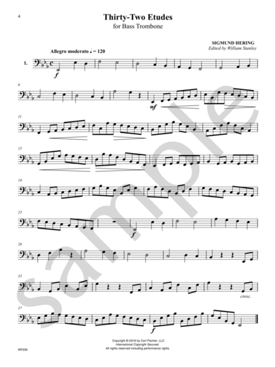 32 Etudes for Bass Trombone Trombone scores gallery preview page 4