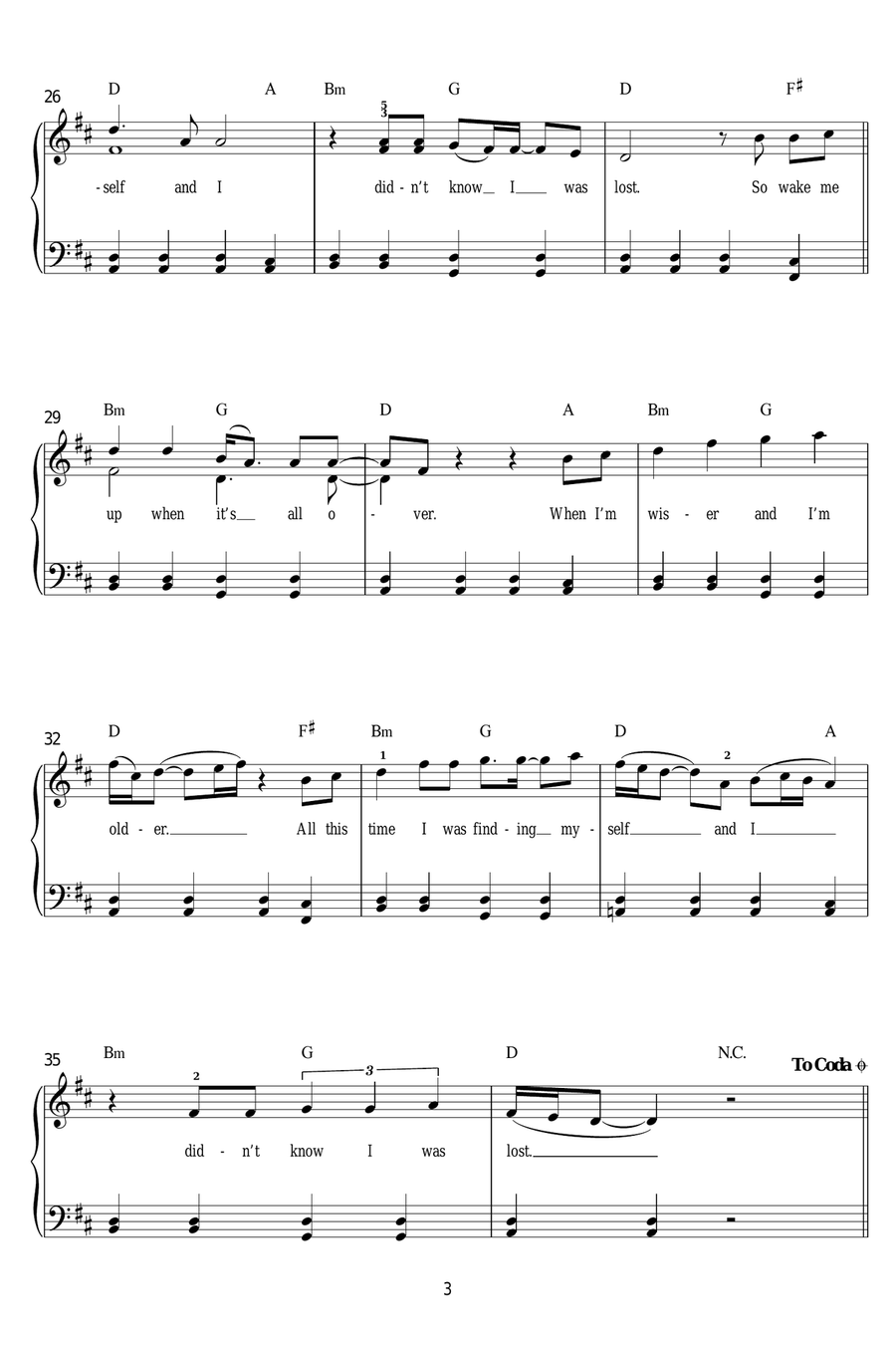 Wake Me Up Easy Piano scores gallery preview page 3