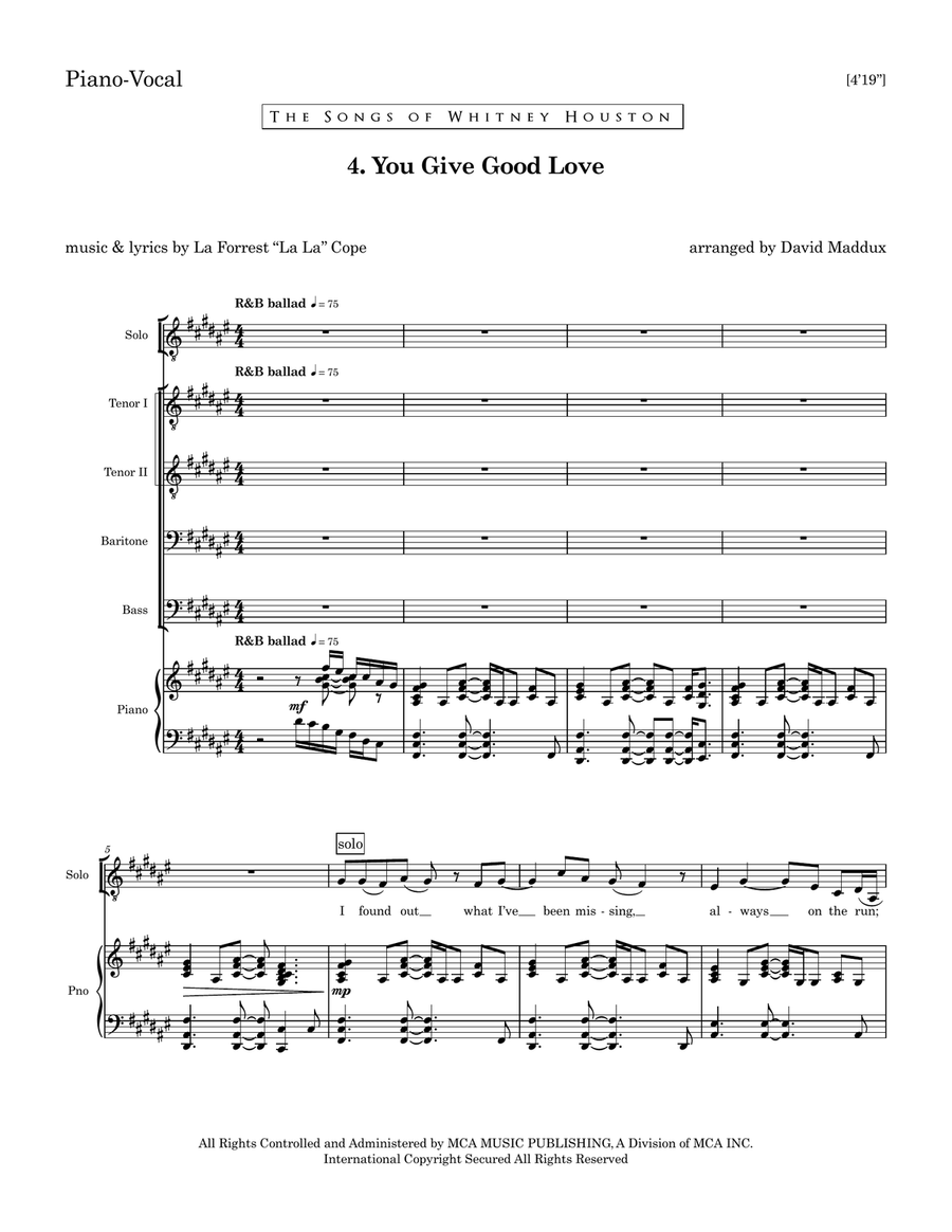 You Give Good Love TTBB scores gallery preview page 1