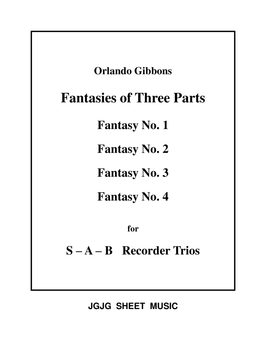 Four Gibbons Fantasies for Recorder Trio Recorder scores gallery preview page 1