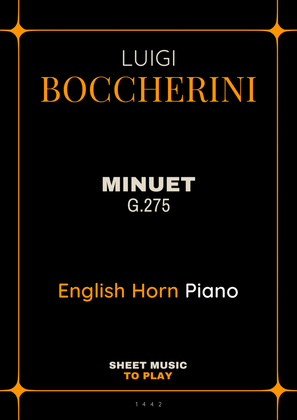 Minuet Op.11 No.5 - English Horn and Piano (Full Score and Parts)