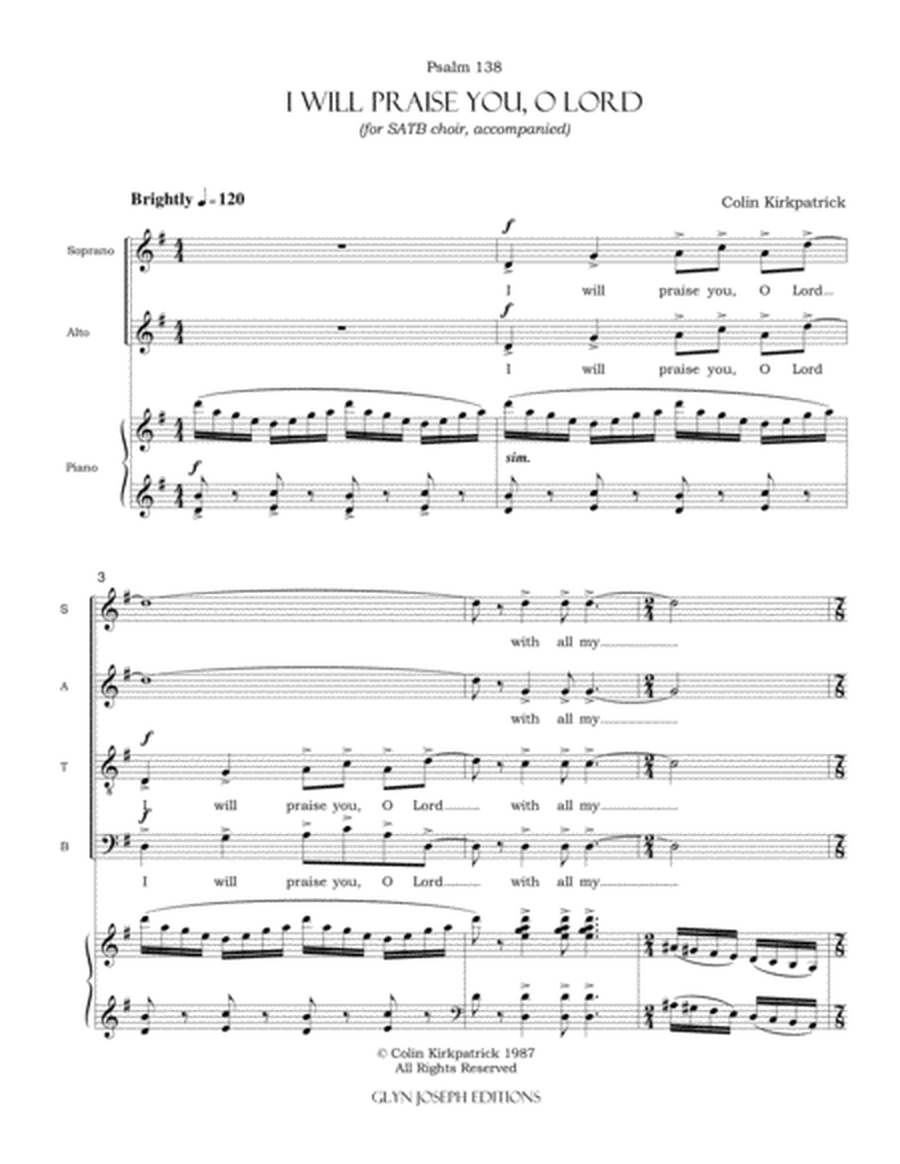 I Will Praise You, O Lord (SATB accompanied) image number null