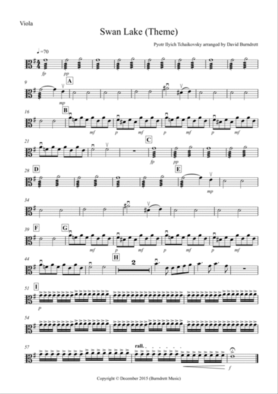 Swan Lake Theme for String Orchestra String Quartet scores gallery preview page 6