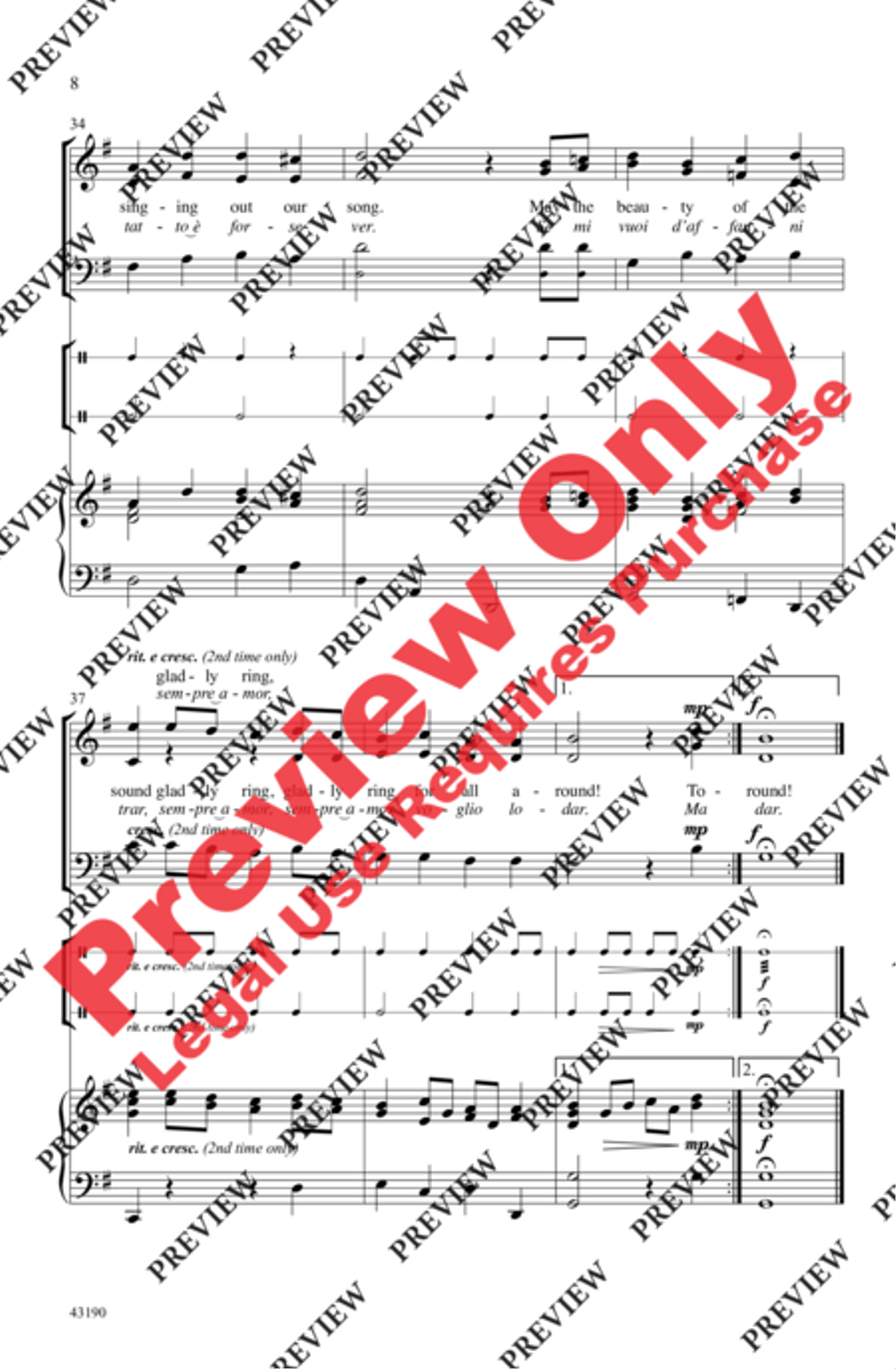 O Hear the Joyful Singing 3-Part scores gallery preview page 8