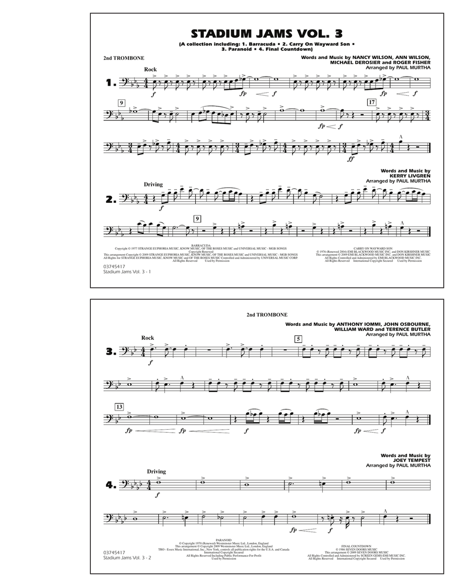 Stadium Jams - Volume 3 - 2nd Trombone