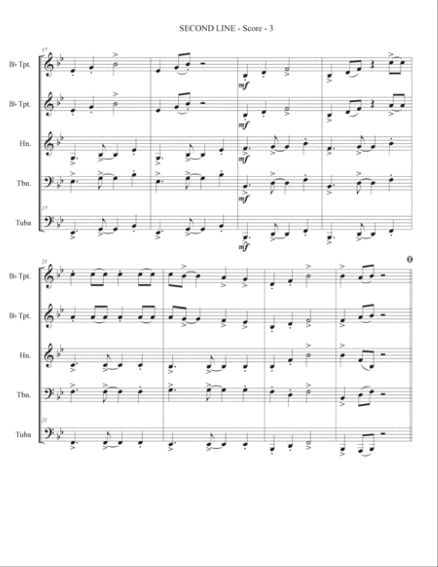 Second Line for Brass Band (Beginner) Brass Band scores gallery preview page 5