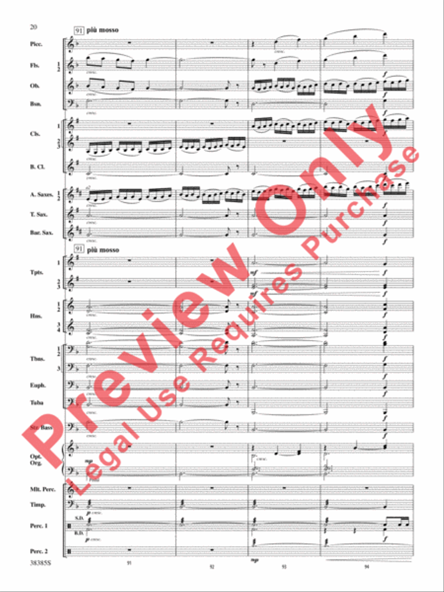 Fantasia on the Alleluia Hymn Concert Band scores gallery preview page 21