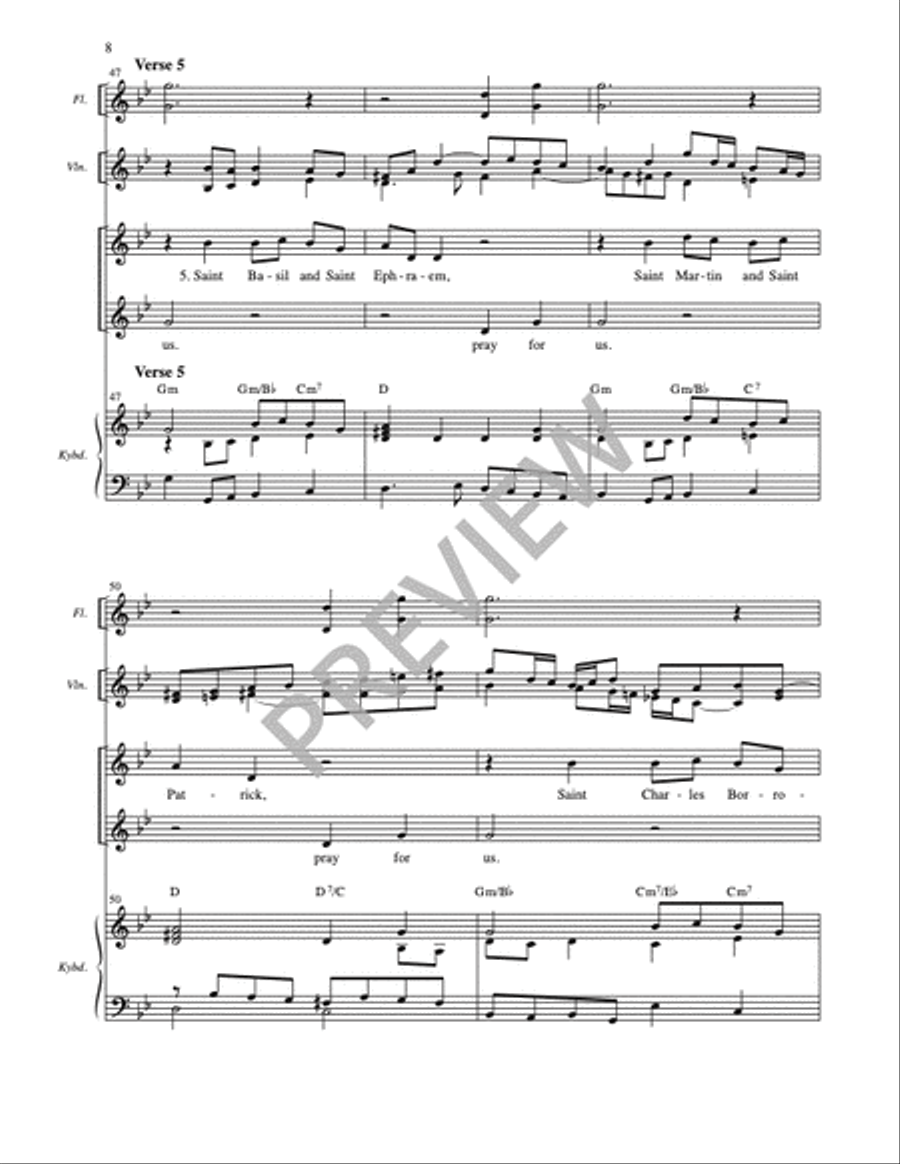 The Litany of the Saints for the Easter Vigil and for Baptism - Full Score and Parts Flute scores gallery preview page 9