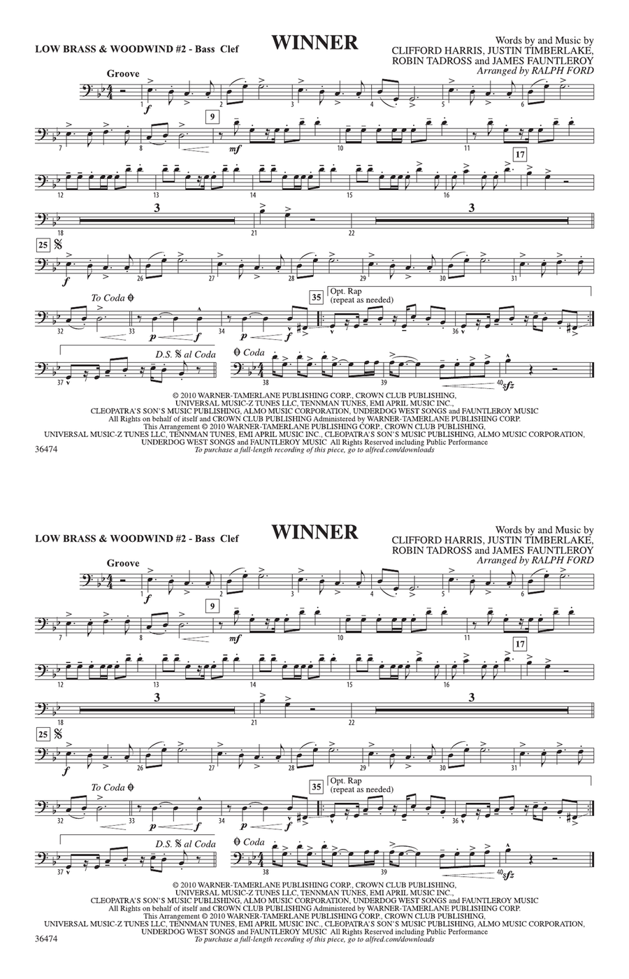 Winner: Low Brass & Woodwinds #2 - Bass Clef