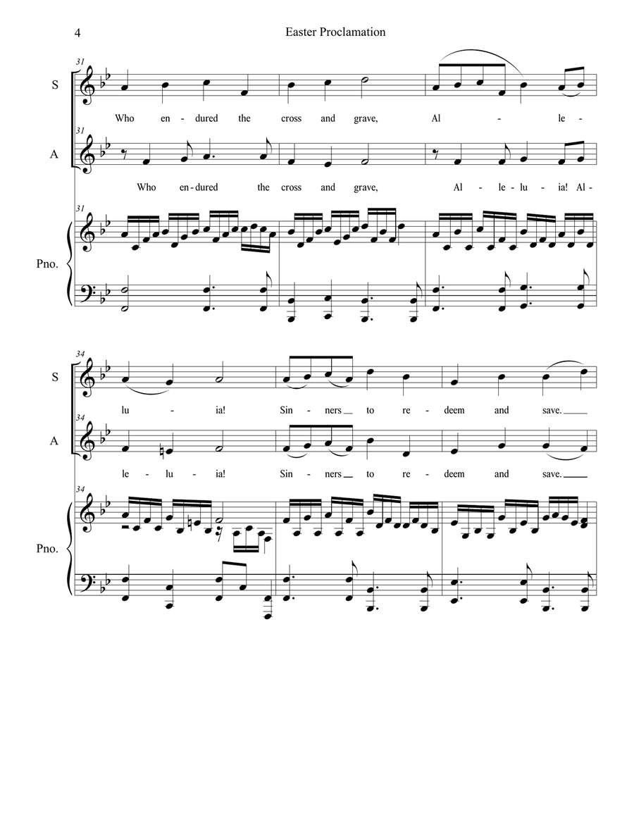 Easter Proclamation (The Risen Christ) (2-part choir - (SA) SA scores gallery preview page 4