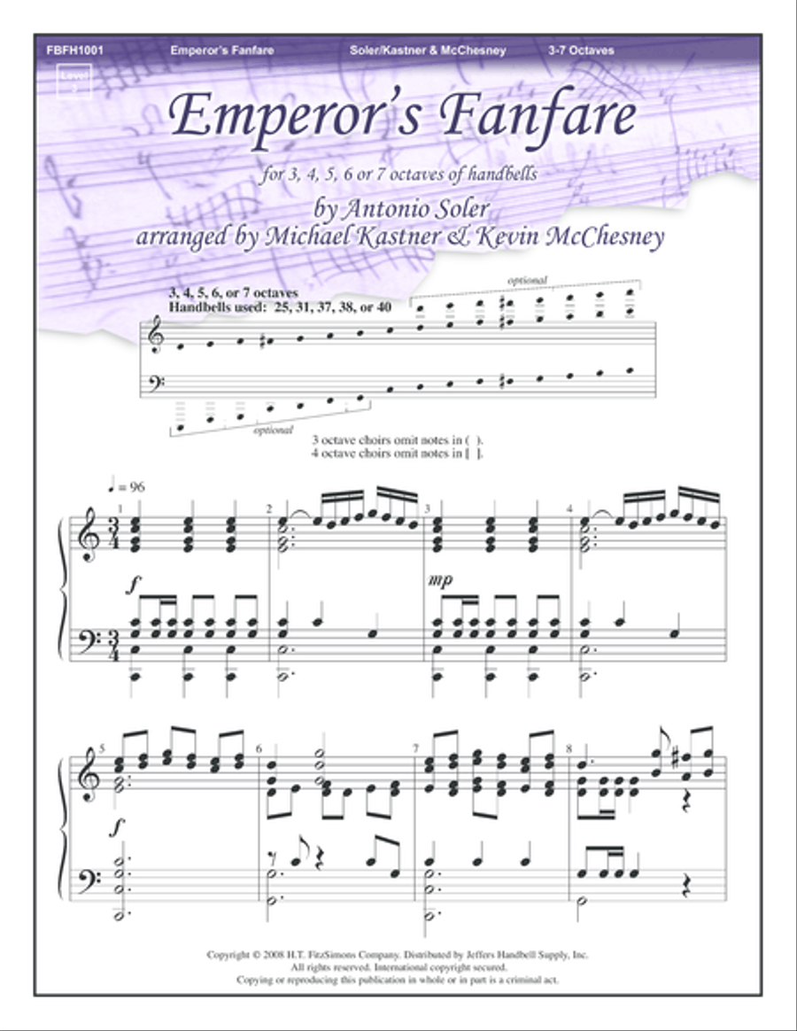 Emperor's Fanfare Handbell Choir scores gallery preview page 1