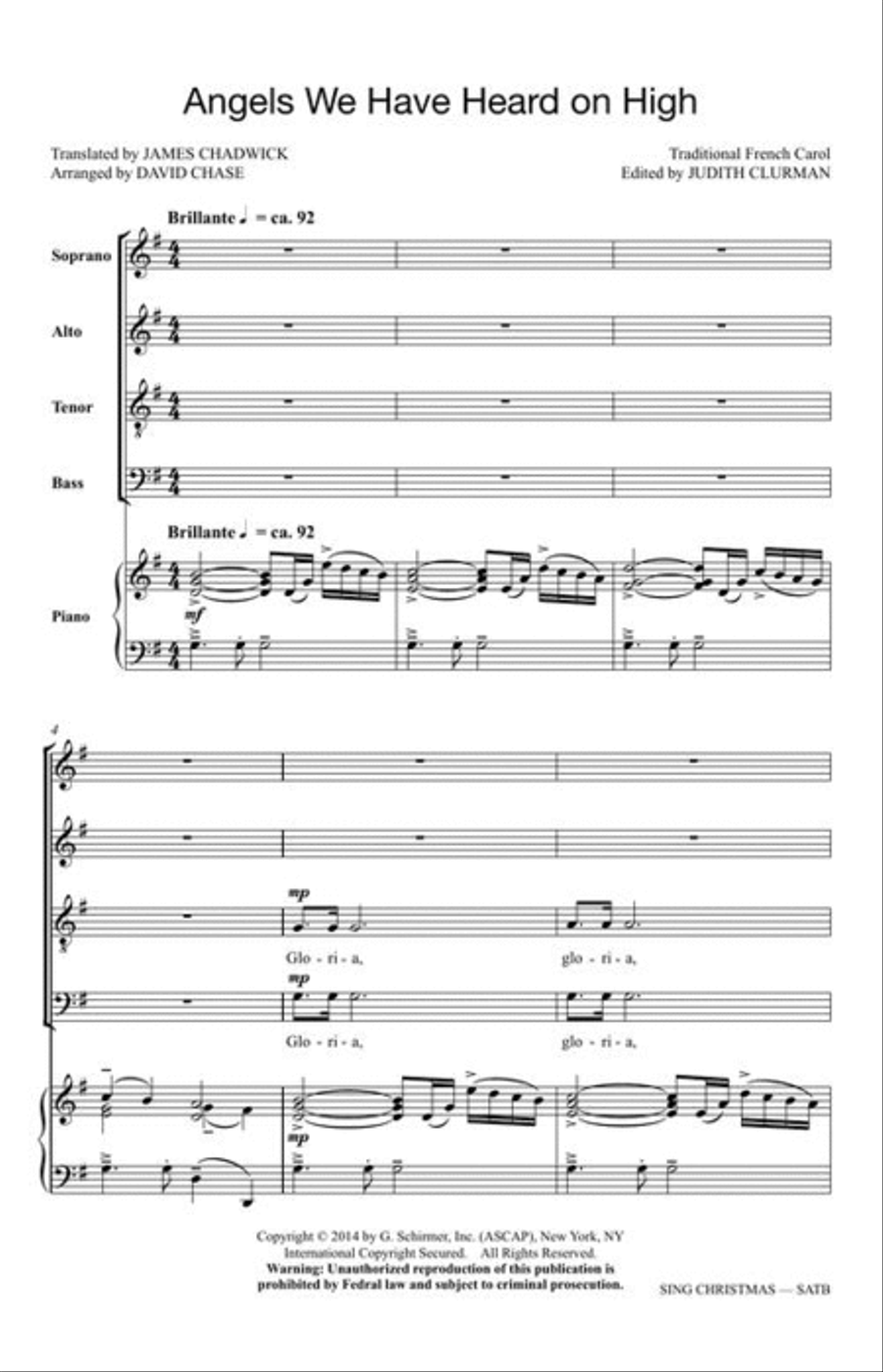 Sing Christmas - The Carol Arrangements of David Chase 4-Part scores gallery preview page 6