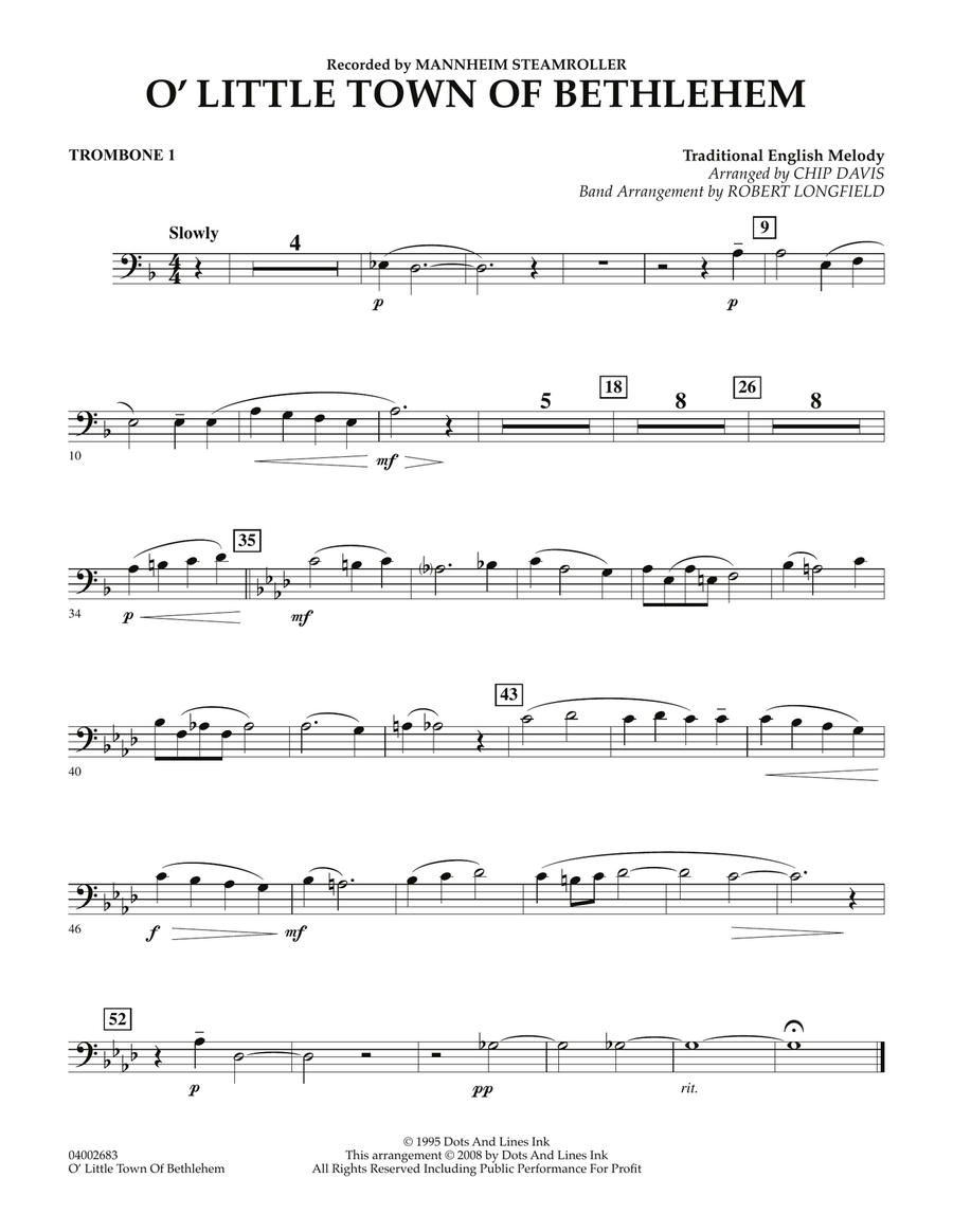 O Little Town Of Bethlehem - Trombone 1