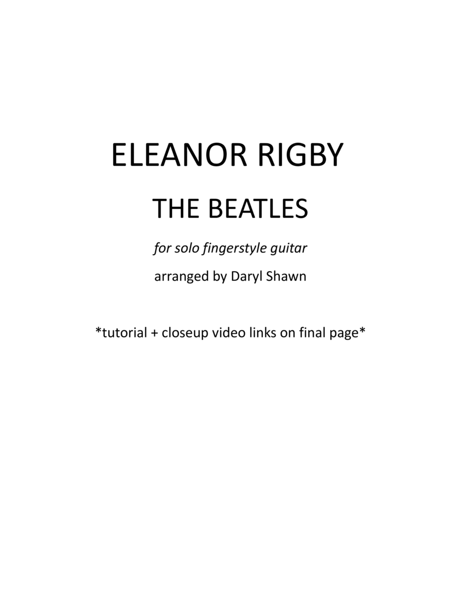 Eleanor Rigby Guitar Tablature scores gallery preview page 1