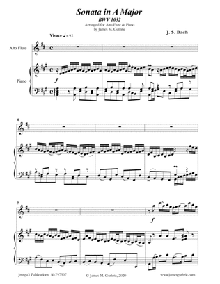 Book cover for BACH: Sonata BWV 1032 for Alto Flute & Piano