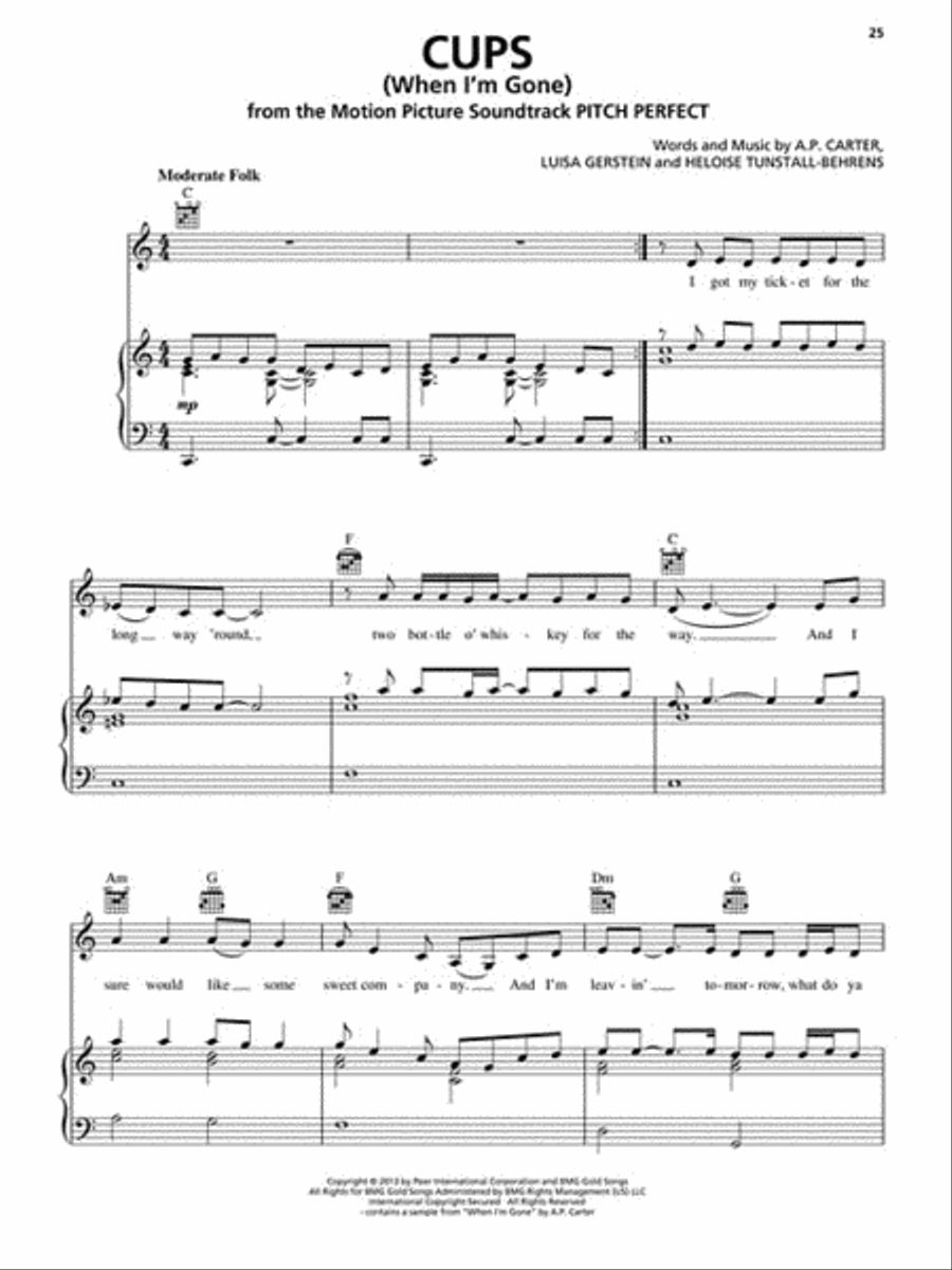 Contemporary Movie & TV Hits Piano, Vocal, Guitar scores gallery preview page 4