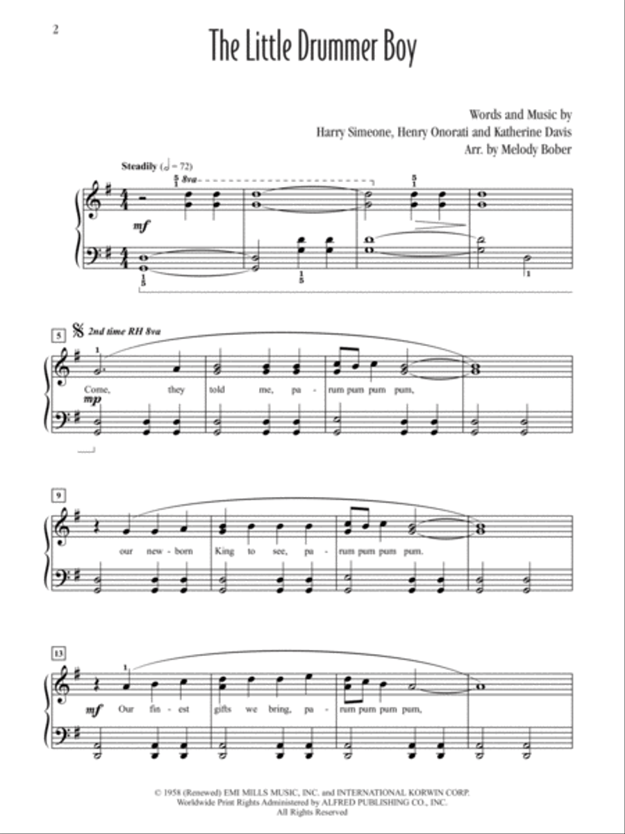 The Little Drummer Boy Piano Solo scores gallery preview page 2