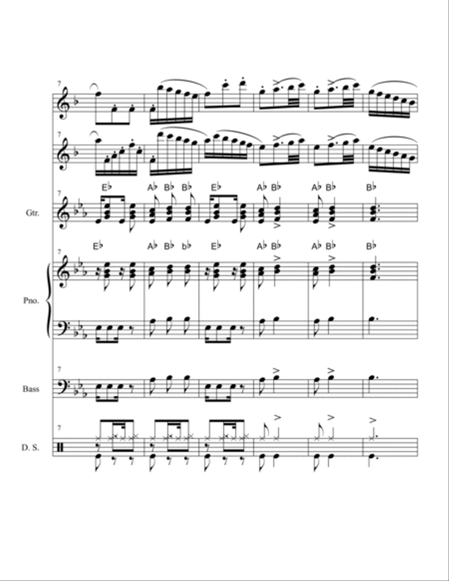 THE BACH JAZZ SONATA FROM THE 3RD MOVEMENT OF THE FLUTE/VIOLIN SONATA II IN Eb* FOR Bb INSTRUMENTS A Jazz Ensemble scores gallery preview page 4