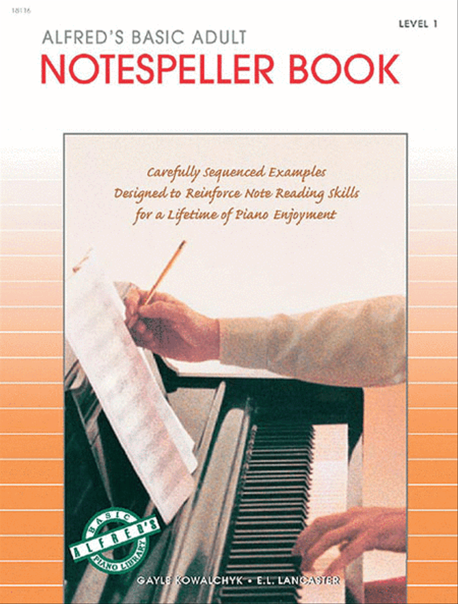 Alfred's Basic Adult Piano Course Notespeller, Book 1 Piano Method scores gallery preview page 1
