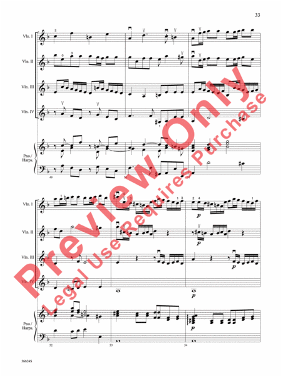 Violins Go Vivaldi -- Two Movements for Violin Quartet Small Ensemble scores gallery preview page 34