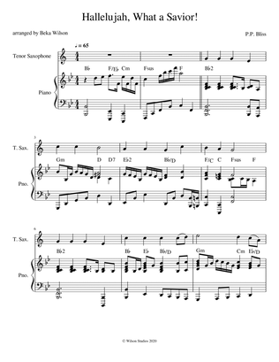 Hallelujah, What A Savior (Man of Sorrows)--tenor sax solo