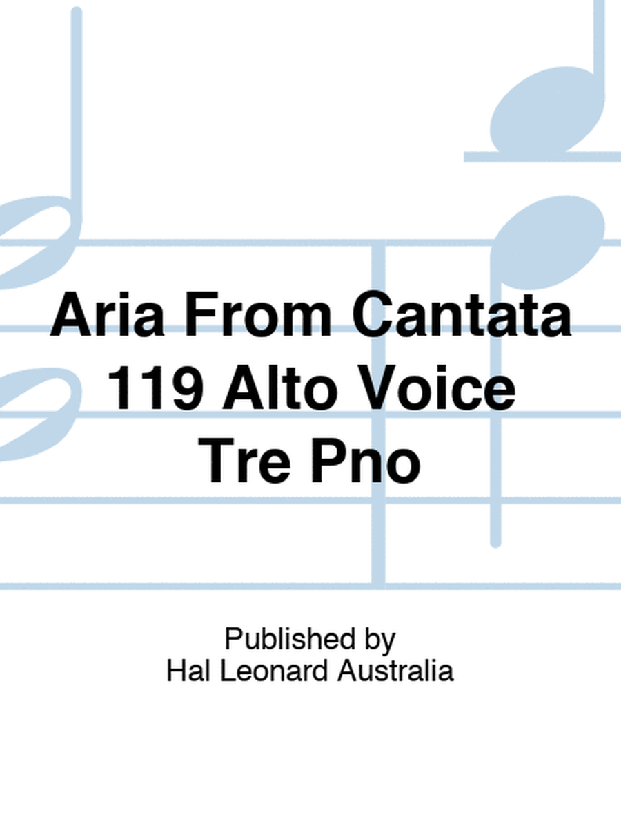 Aria From Cantata 119 Alto Voice Tre Pno
