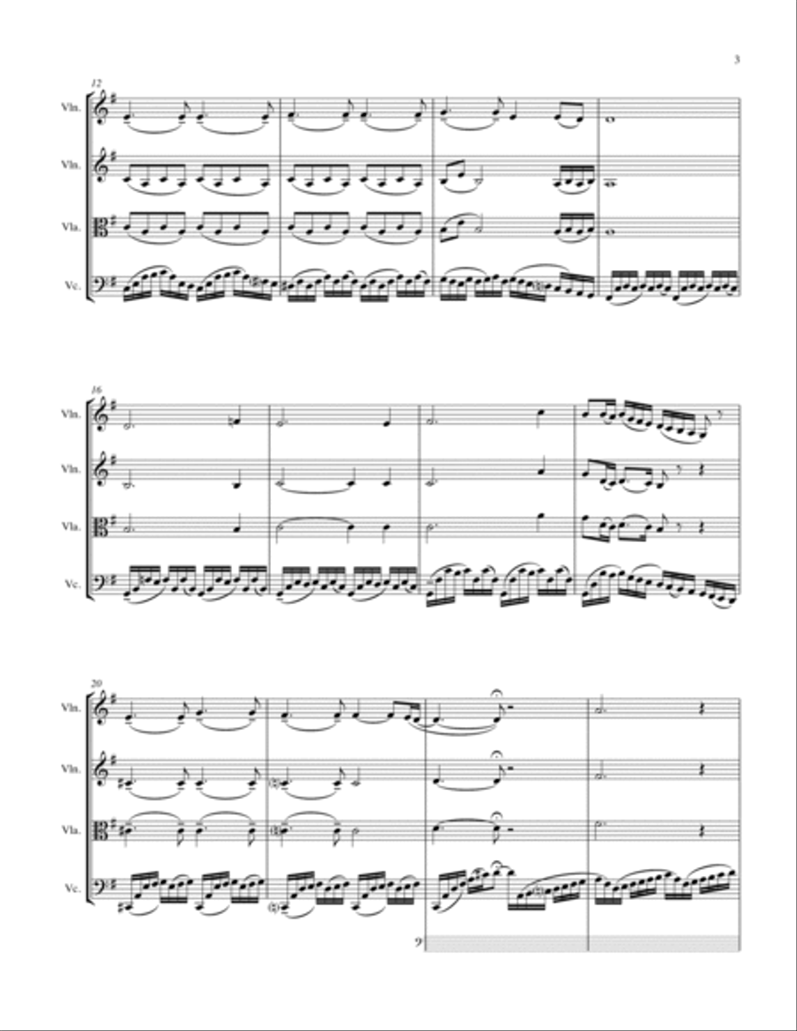 PRELUDE FROM CELLO SUITE NO. 1 by Bach String Trio, Intermediate Level for 2 violins and cello or vi image number null