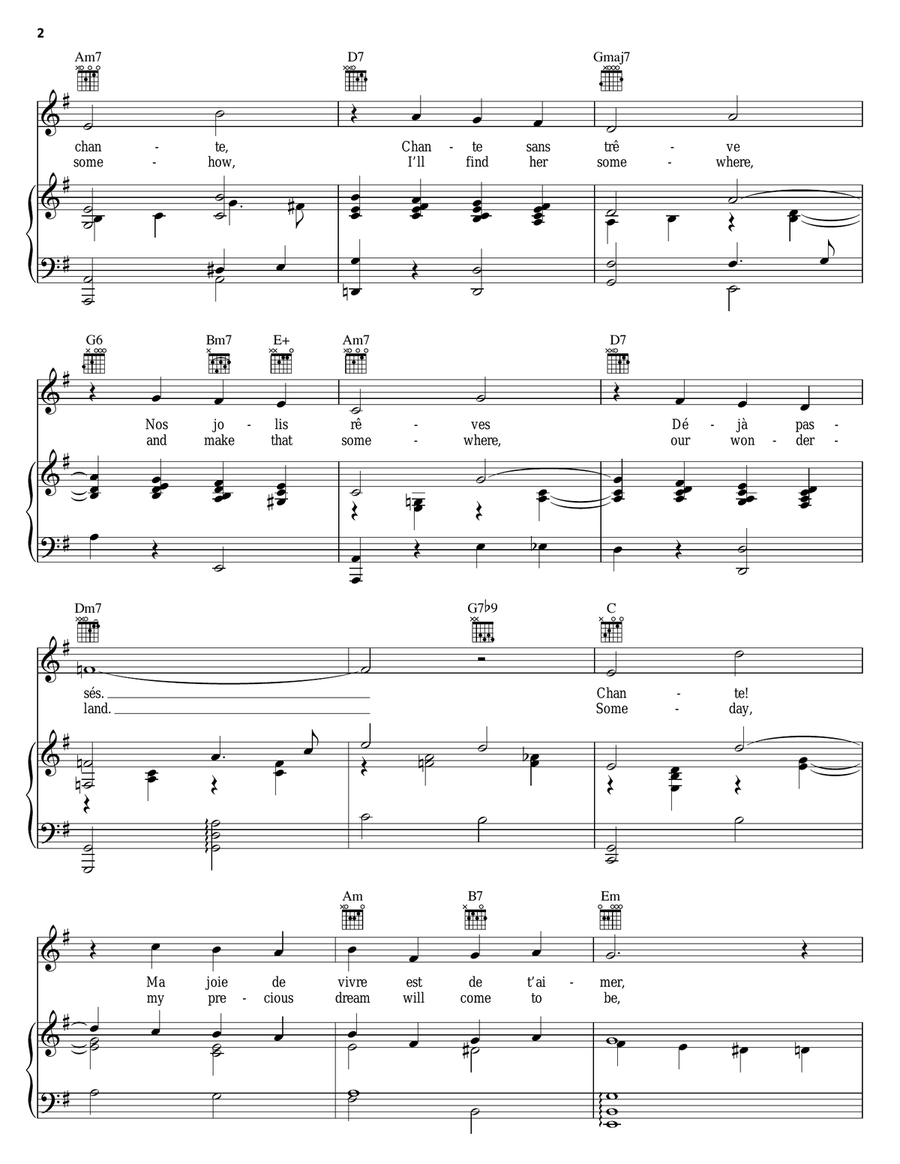 Chante (Somewhere, Somehow, Someday) Piano, Vocal, Guitar scores gallery preview page 2