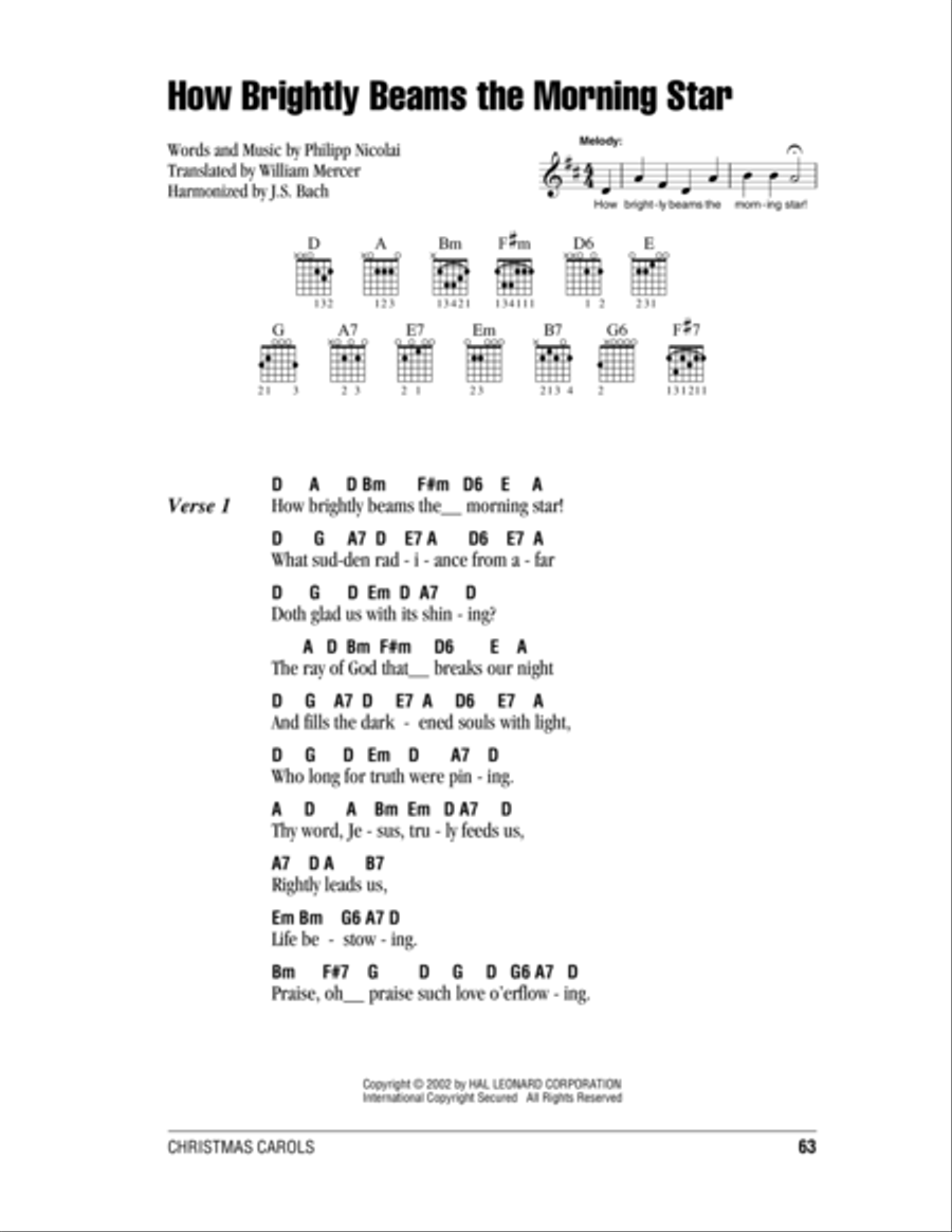 How Brightly Beams The Morning Star Acoustic Guitar scores gallery preview page 1