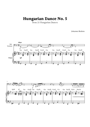 Hungarian Dance No. 5 by Brahms for Bass Trombone and Piano