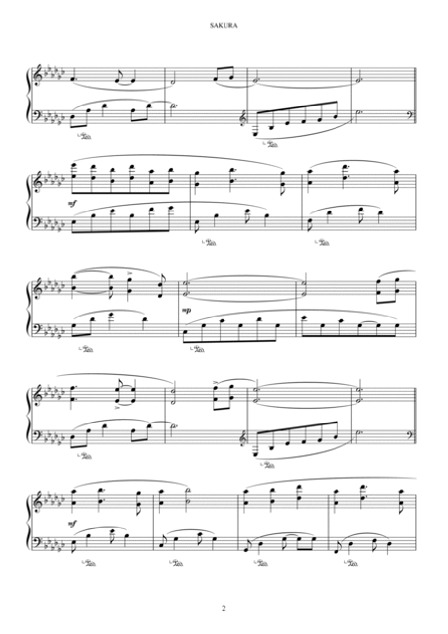 SAKURA Piano Solo scores gallery preview page 3