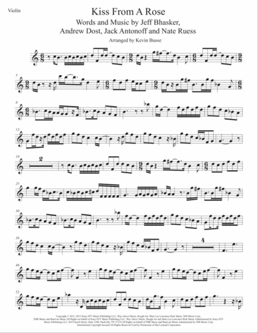 Kiss From A Rose Violin Solo scores gallery preview page 1