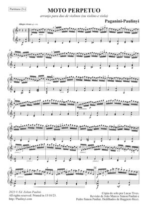 Moto Perpetuo (violin solo with R.Ricci's fingerings and a second violin accompaniment)