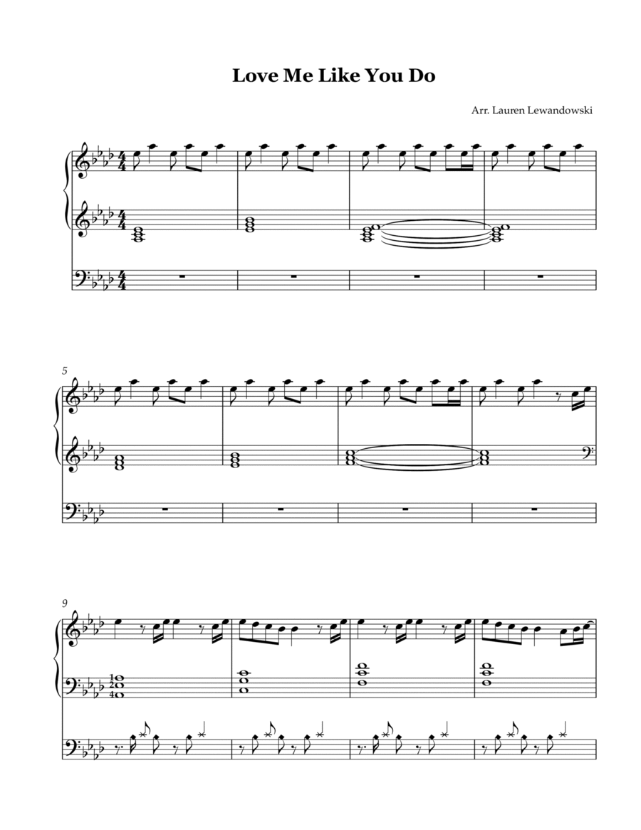 Love Me Like You Do Love Me Like You Do Harp scores gallery preview page 1