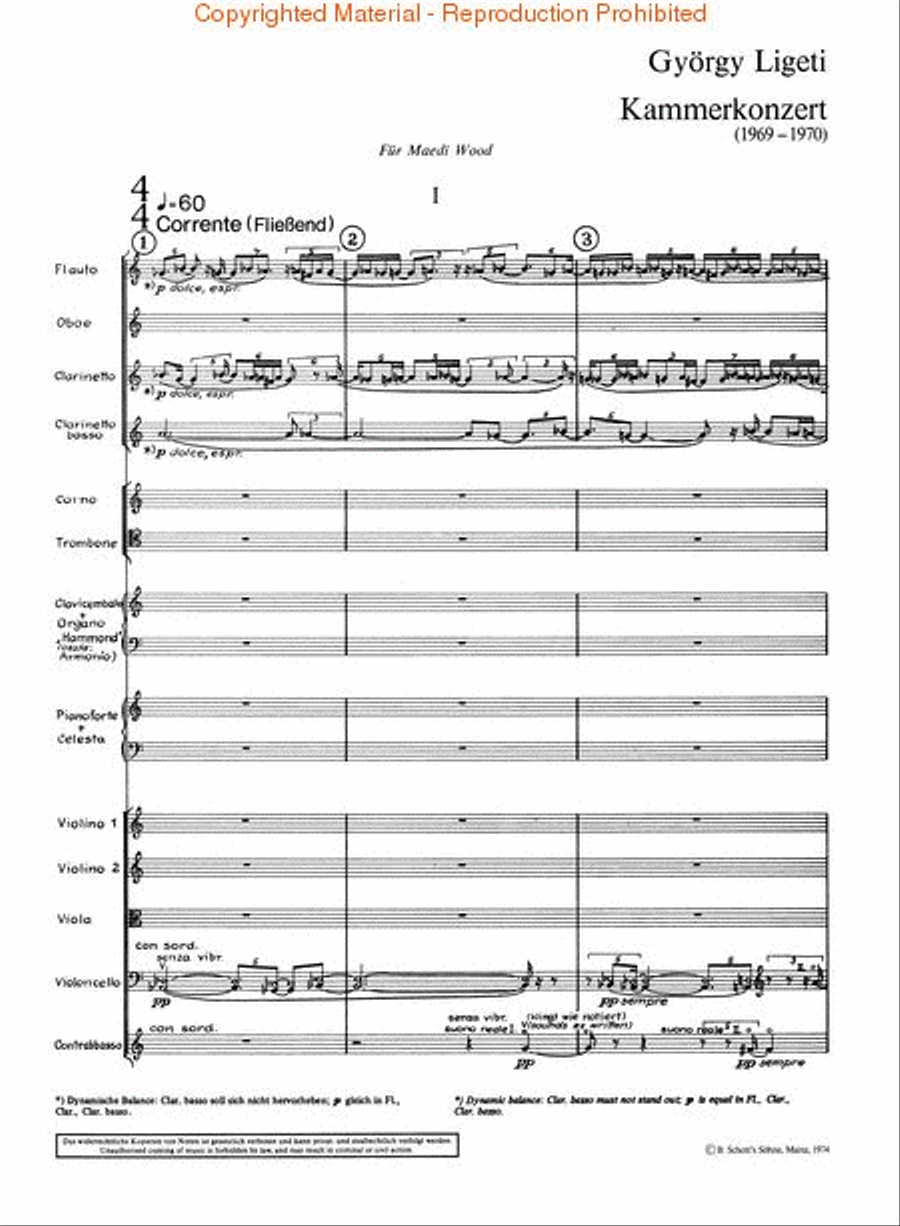 Chamber Concerto for 13 Players Study Score scores gallery preview page 2