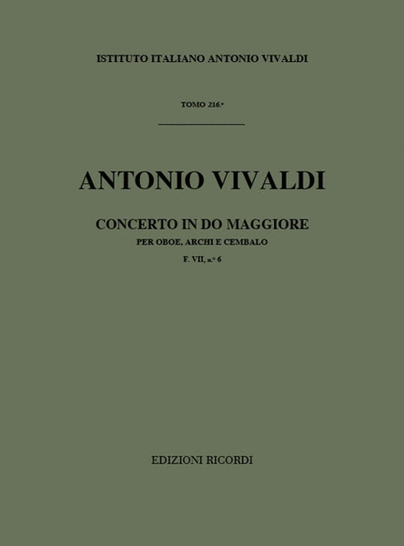 Concerto per Oboe, Archi e BC: In Do Rv 447