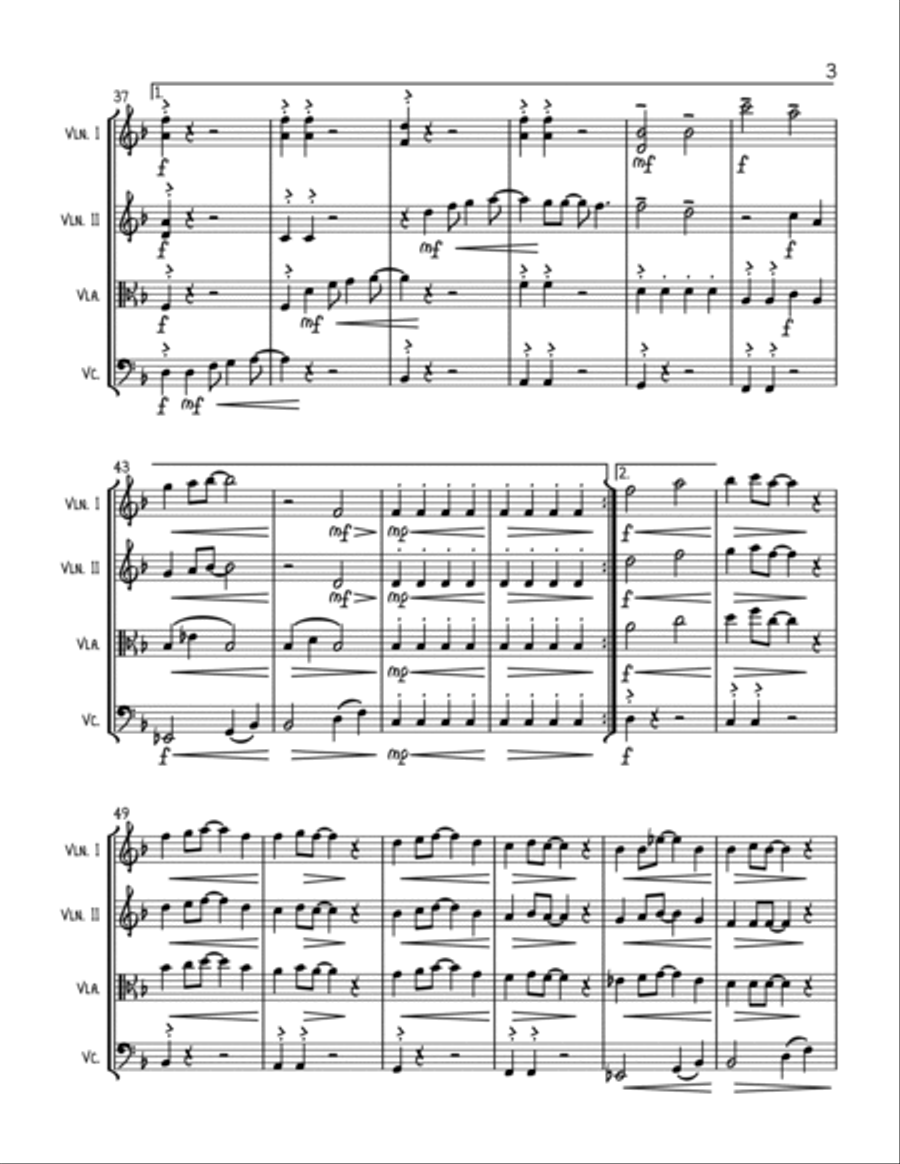 Mr. Blue Sky String Quartet scores gallery preview page 3