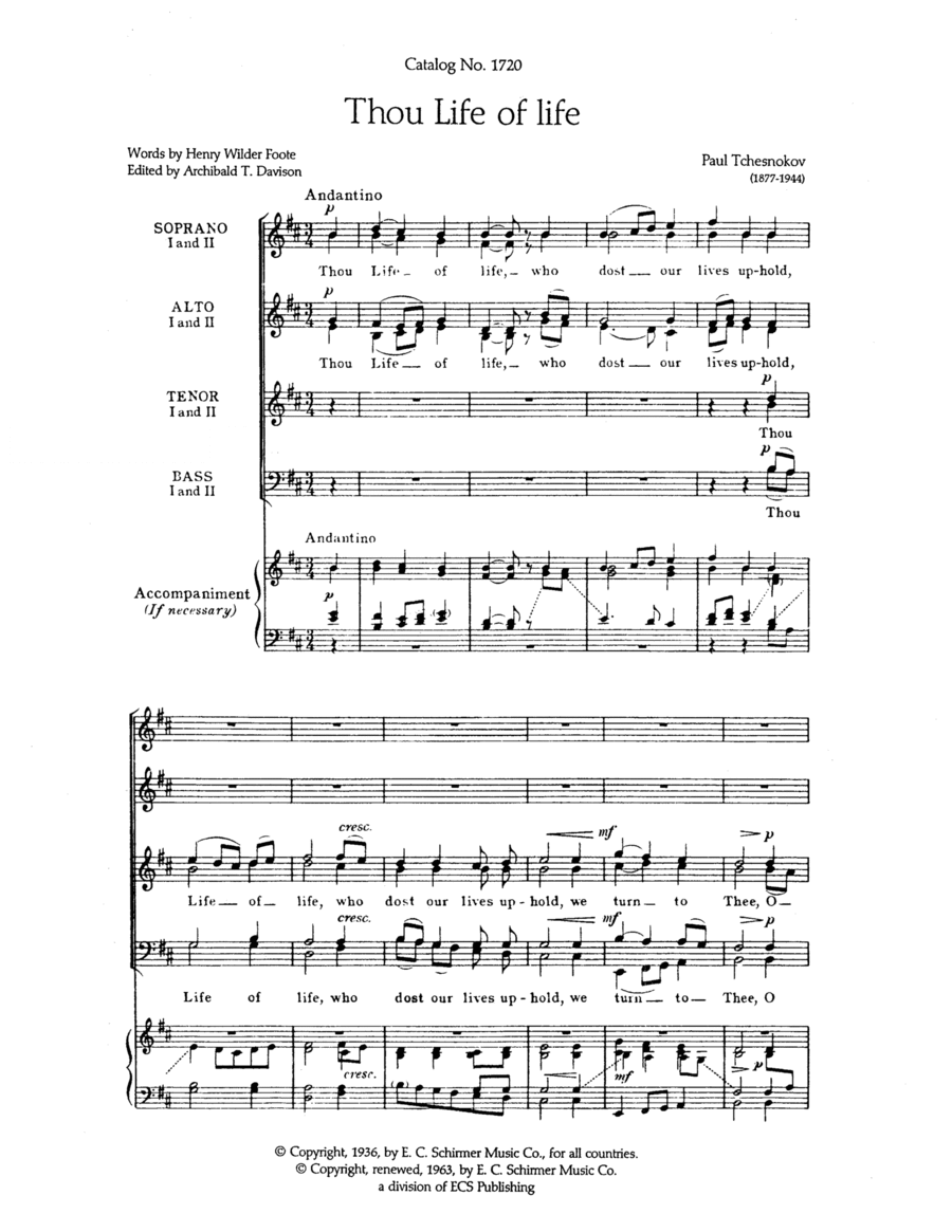 Thou Life of life Divisi scores gallery preview page 1