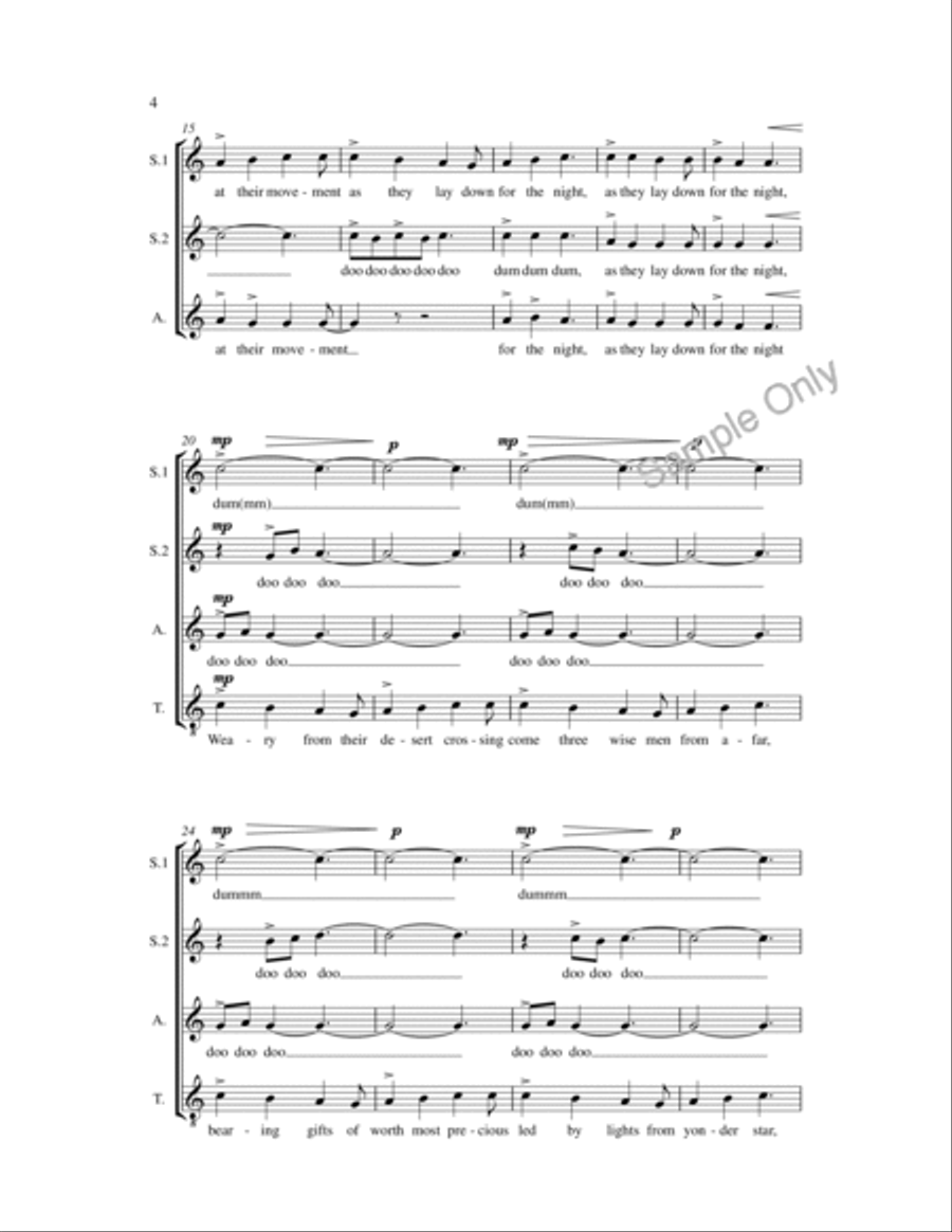 Approaching The Manger SSATB scores gallery preview page 3