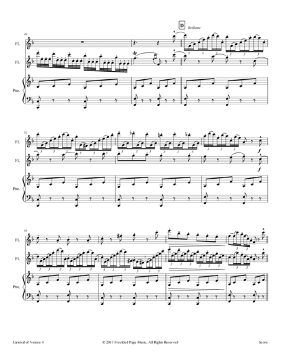 Carnival of Venice (Op.78) - Flute Duet Flute Duet scores gallery preview page 5