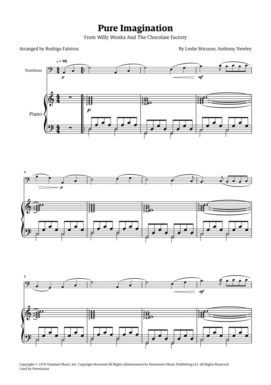 Pure Imagination Piano scores gallery preview page 1