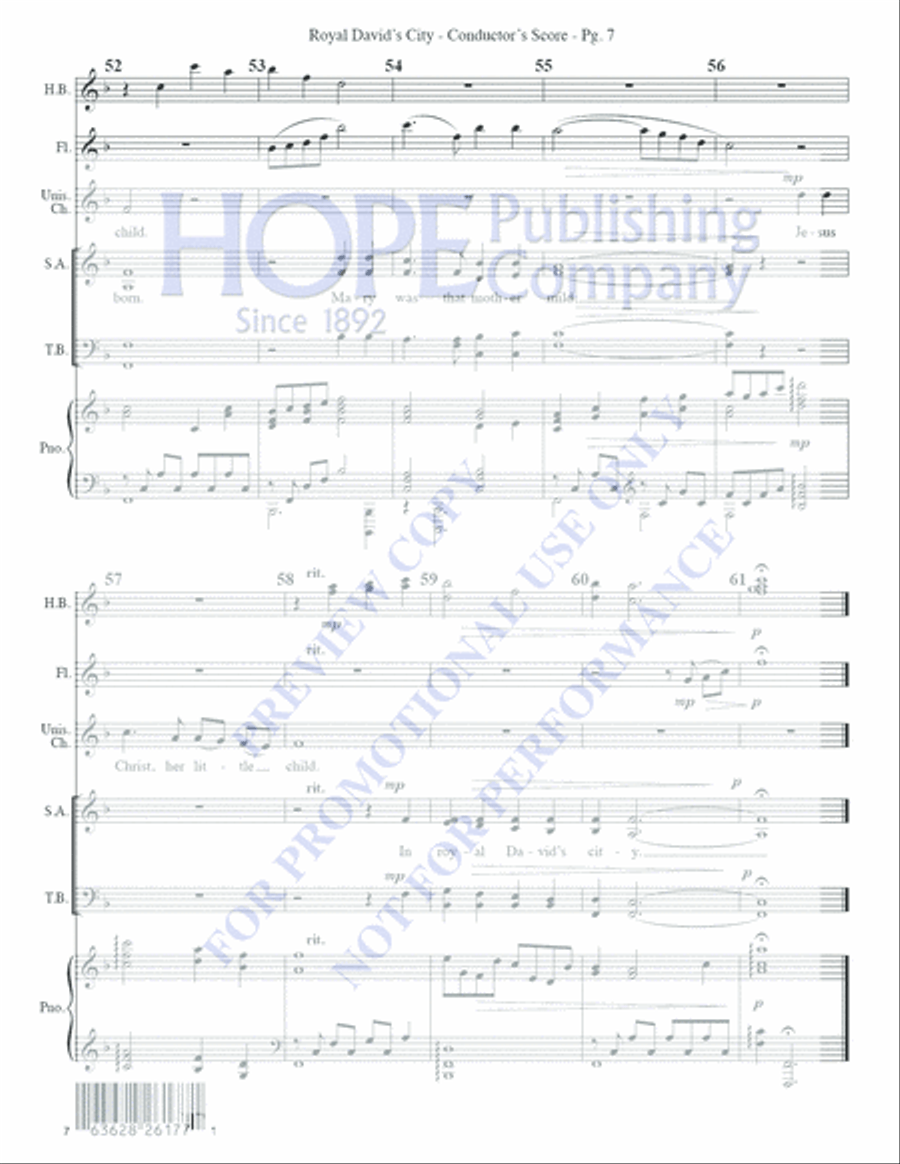 Royal David's City Unison Choir scores gallery preview page 8