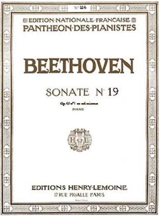 Book cover for Sonate No. 19 Op. 49 No. 1 en Sol min.