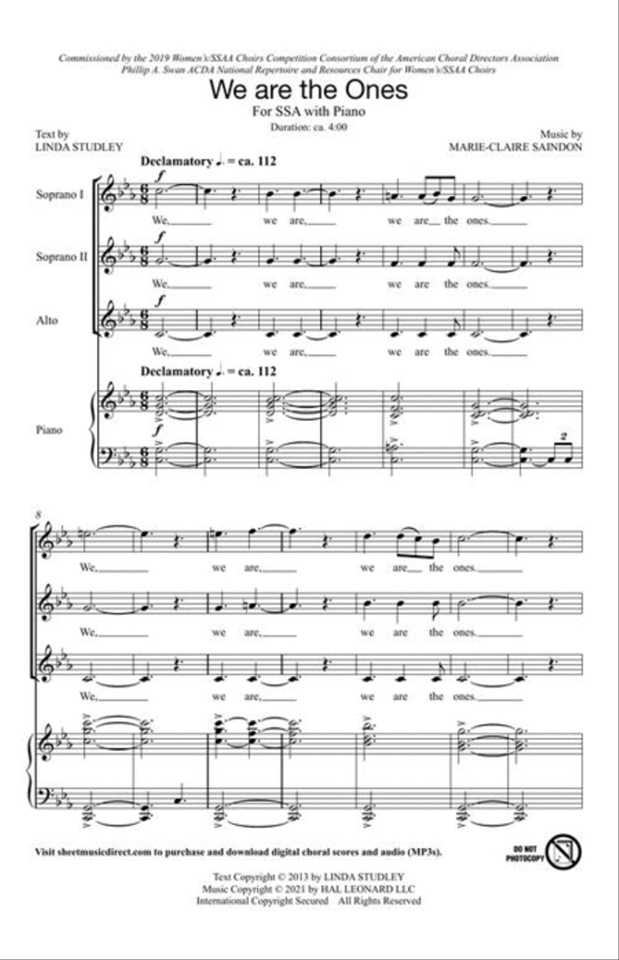 We Are the Ones We Are the Ones SSA scores gallery preview page 4