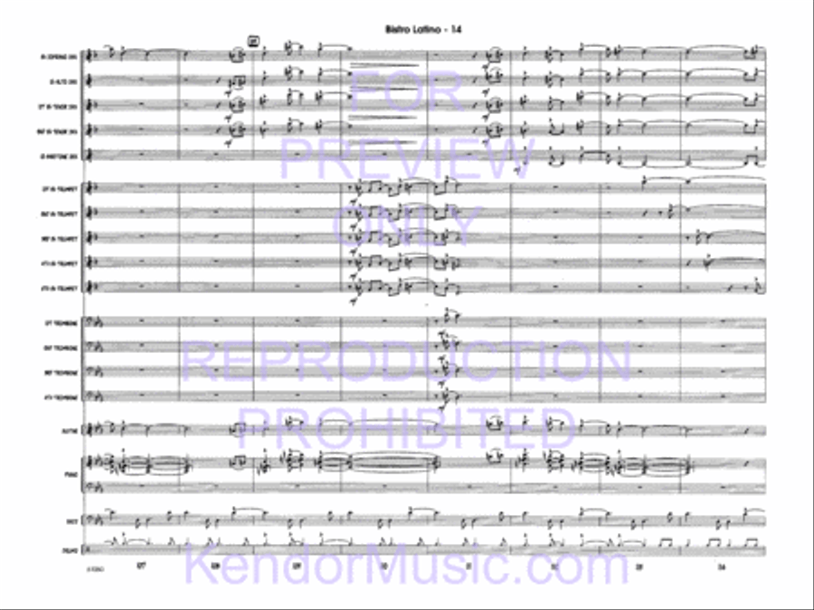 Bistro Latino Jazz Ensemble scores gallery preview page 16