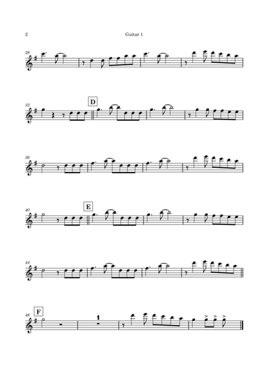 La Cucaracha (Mexican Folk Song) for early intermediate Guitar Trio/large ensemble image number null