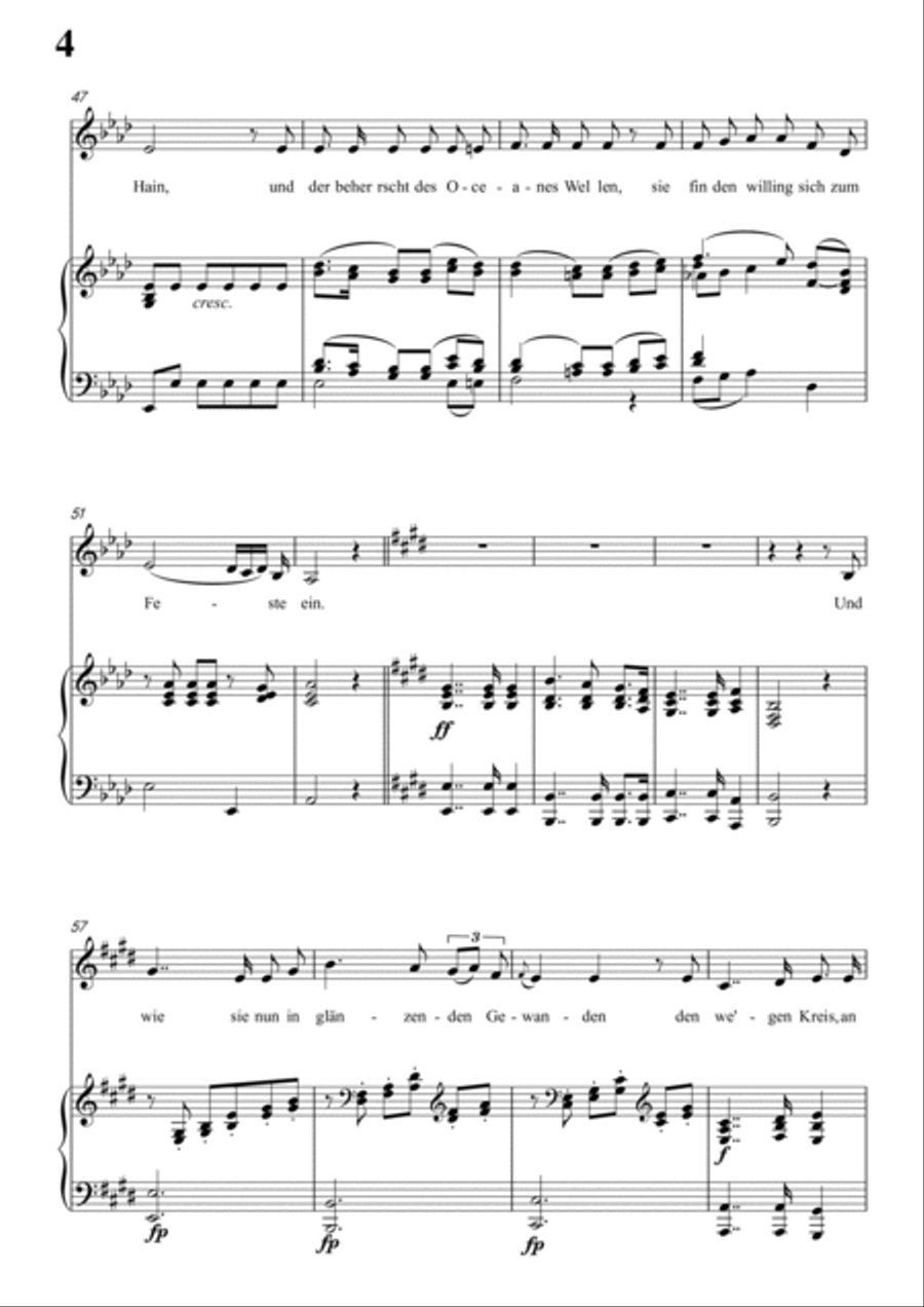 Schubert-Uraniens Flucht(Urania's Flight),D.554 in bD for Vocal and Piano Voice scores gallery preview page 5