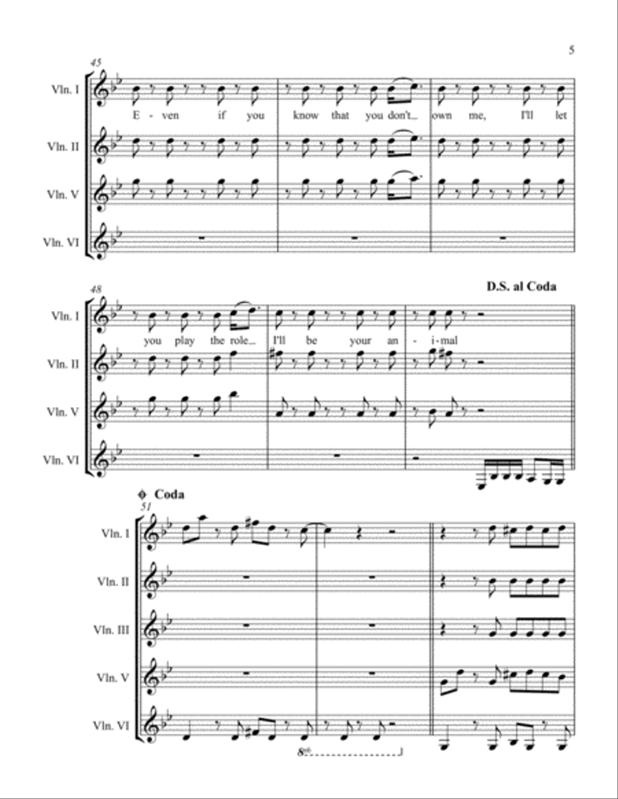Bad Guy Violin Solo scores gallery preview page 5
