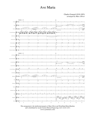 Ave Maria (Bach - Gounod) for Concert Band - Band Set with Full Score and Parts
