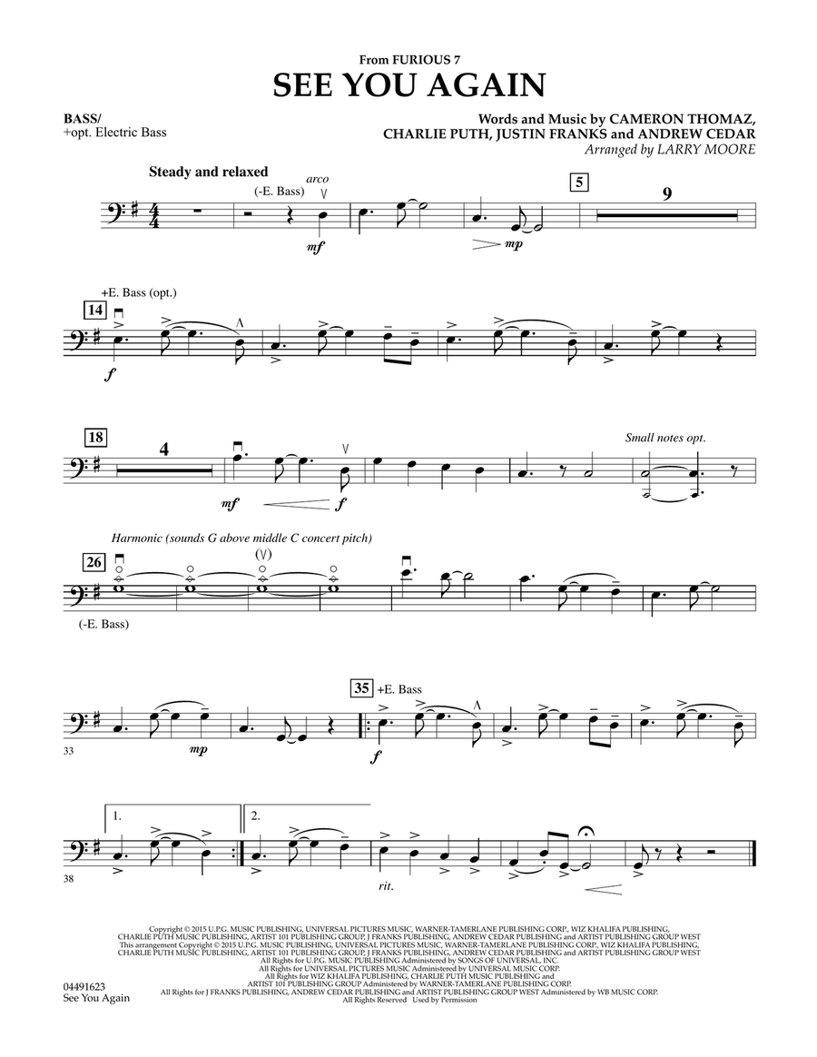 See You Again - String Bass/Electric Bass